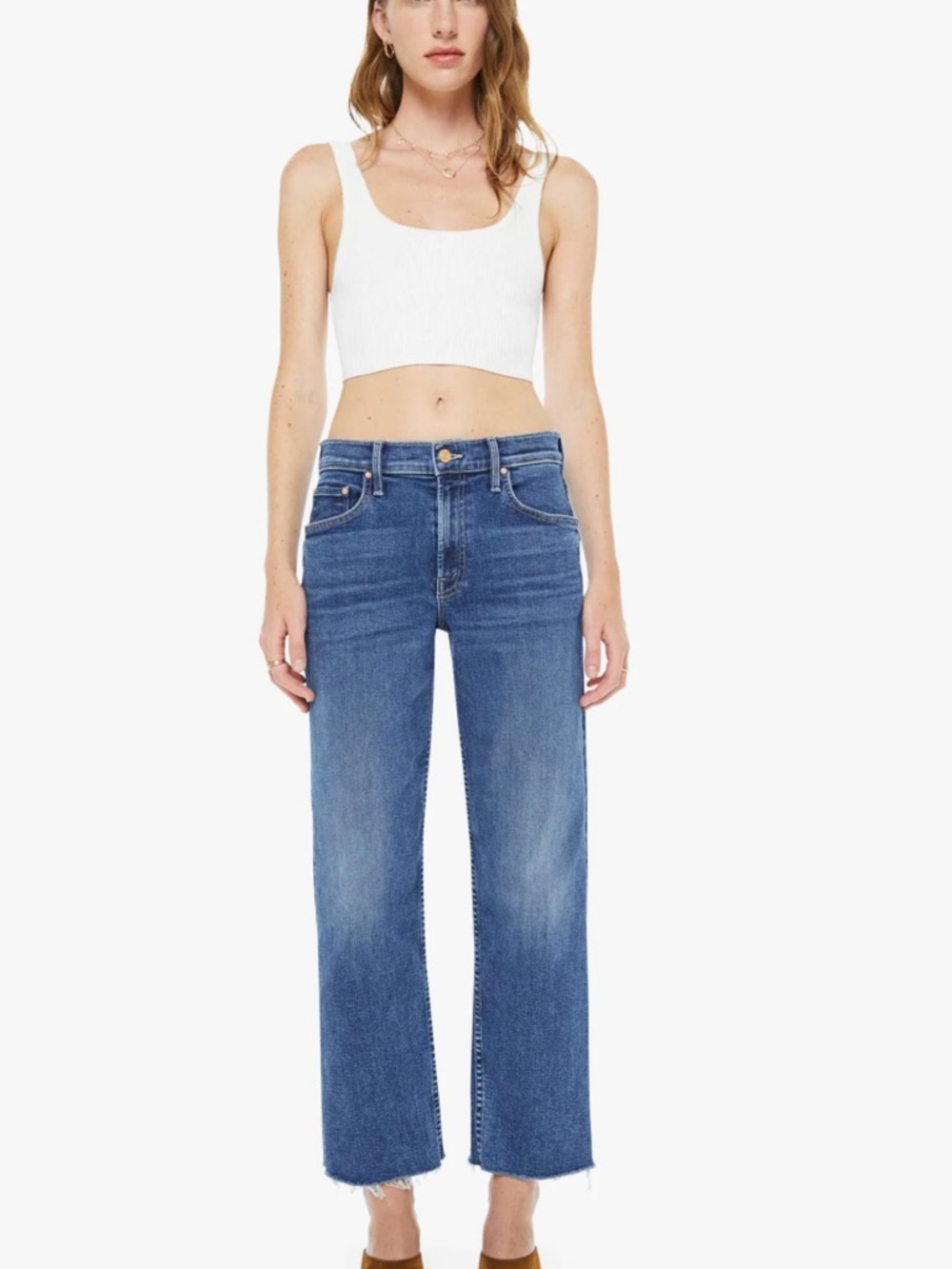 MOTHER Women's Straight Leg Jeans in Dark Blue Denim- size 29